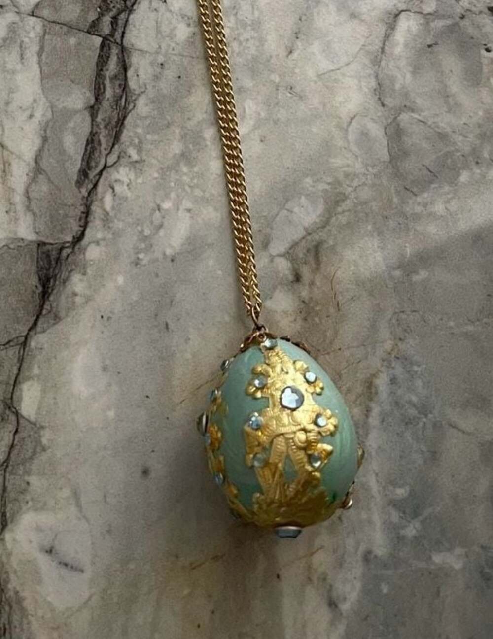 OOAK Handcrafted Robin's Egg Pendant Artisan Collector's Estate - Picture 3 of 6